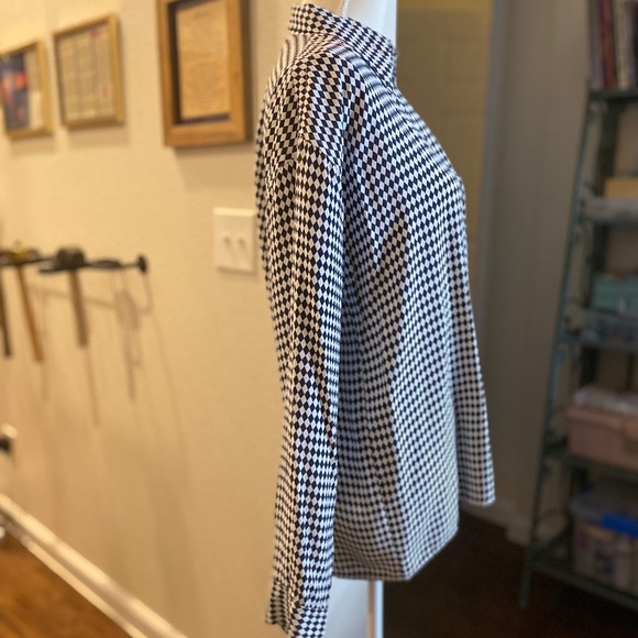 Women's Vintage Versace Diamond Checkered Button Down - Picture 7 of 14